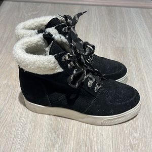 Steve Madden Faux Fur Sneaker Wedges